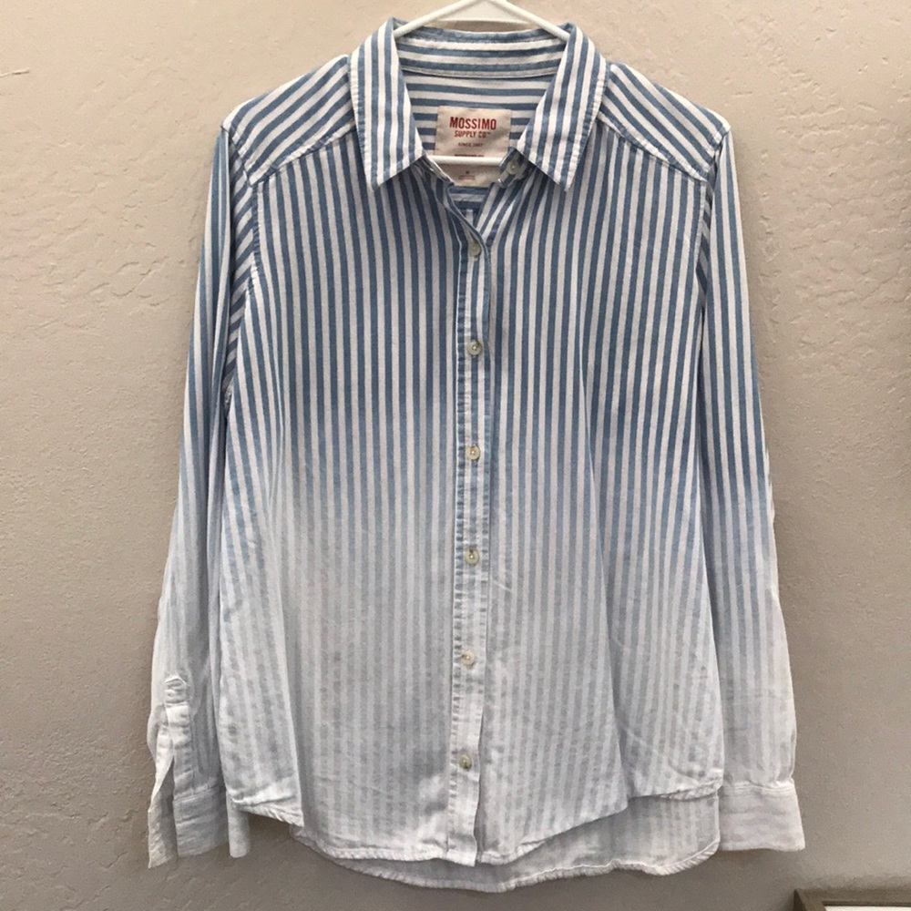 Mossimo Jean Stripe Ombré Button Up